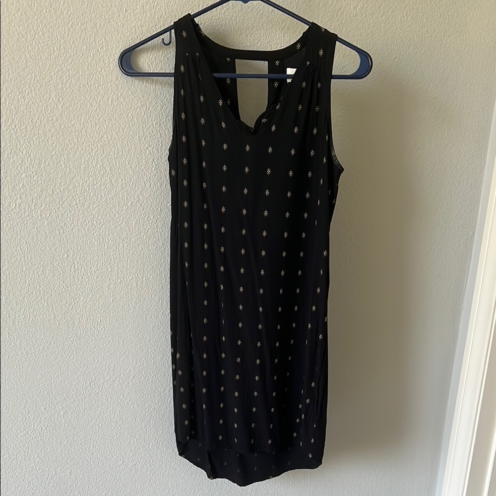 Black Sleeveless Dress with Gold Accents